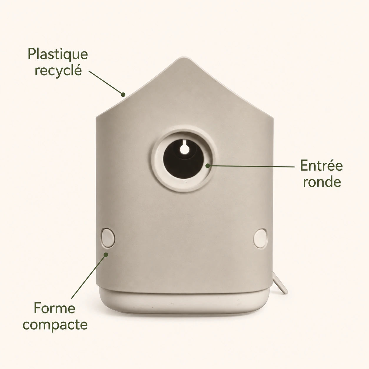 Birdhouse recycled beige 18 cm — photo 4