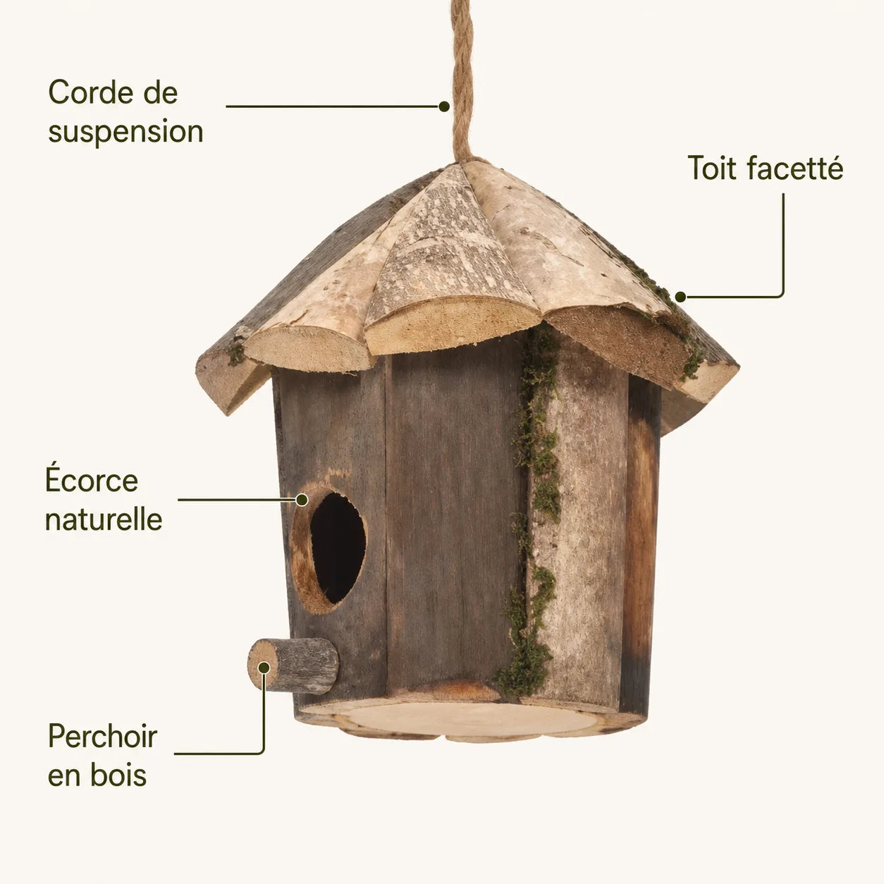 Birdhouse bark rustic — photo 3