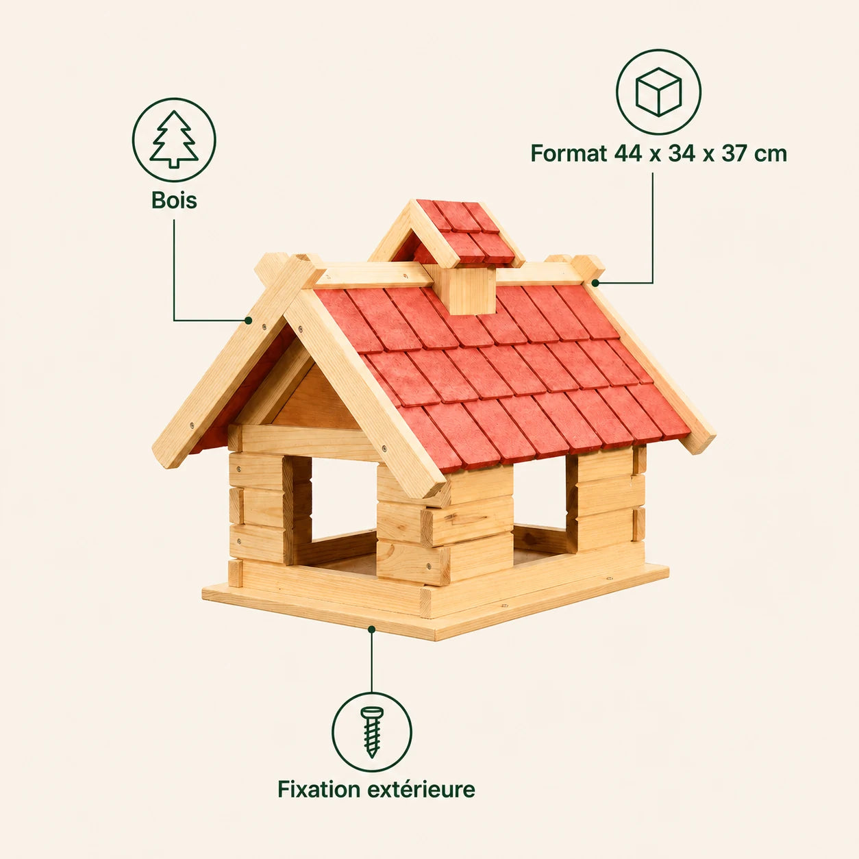 Feeder chalet XXL in wood — photo 4