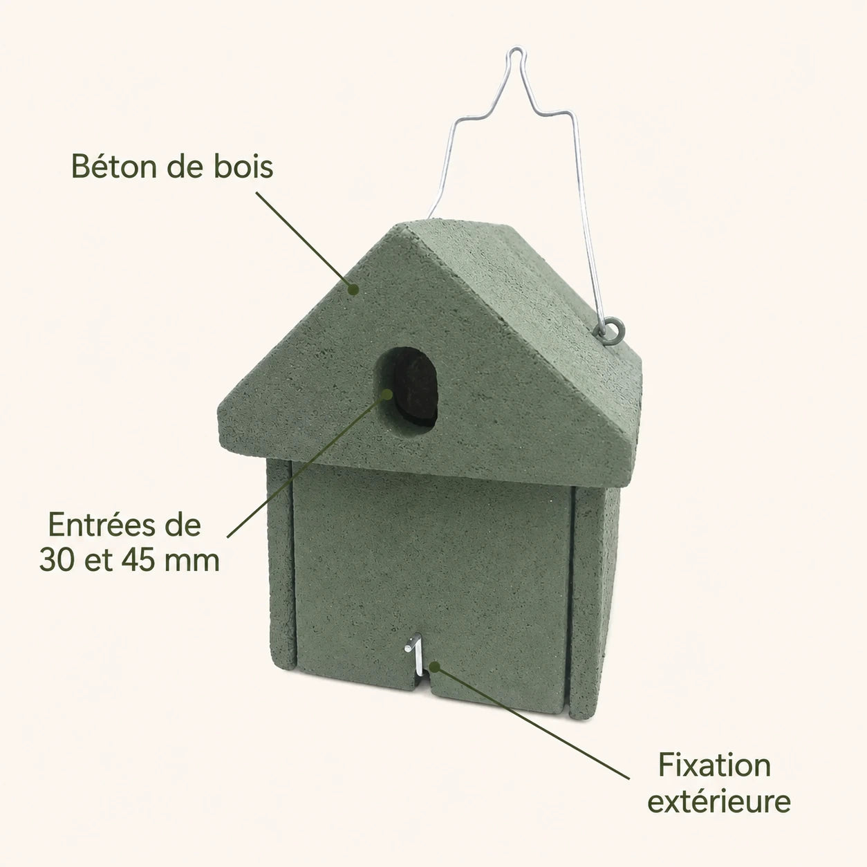 Birdhouse in concrete with entrance adjustable — photo 4