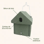Birdhouse in concrete with entrance adjustable — photo 4