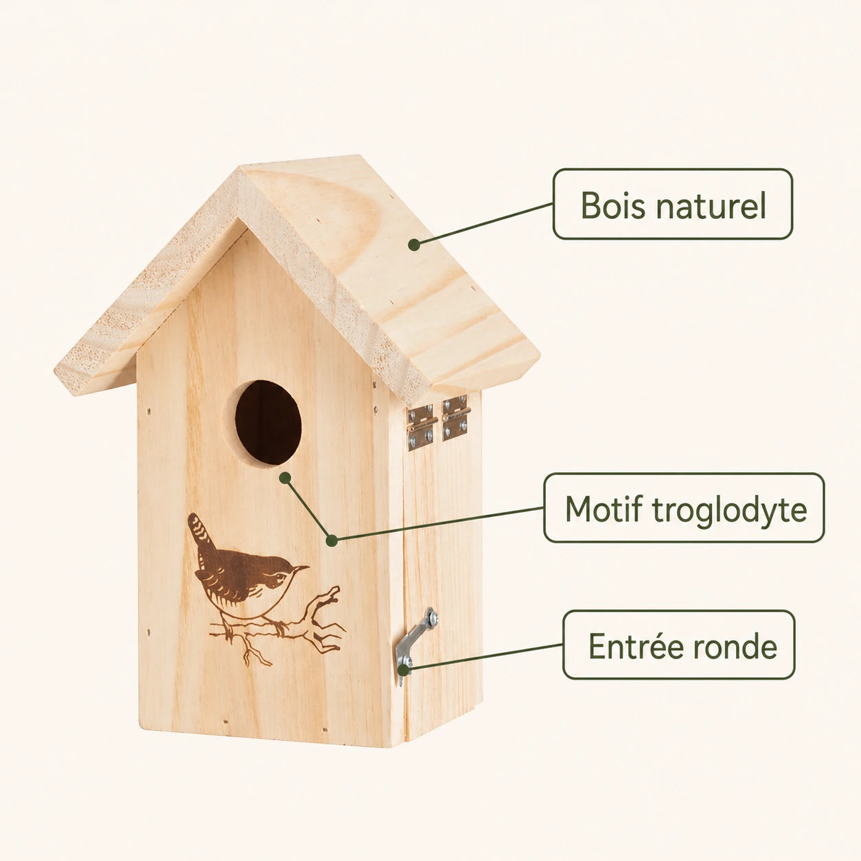 Birdhouse engraved with entrance 30 mm — photo 4