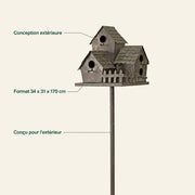 Birdhouse village in iron on with stake — photo 4