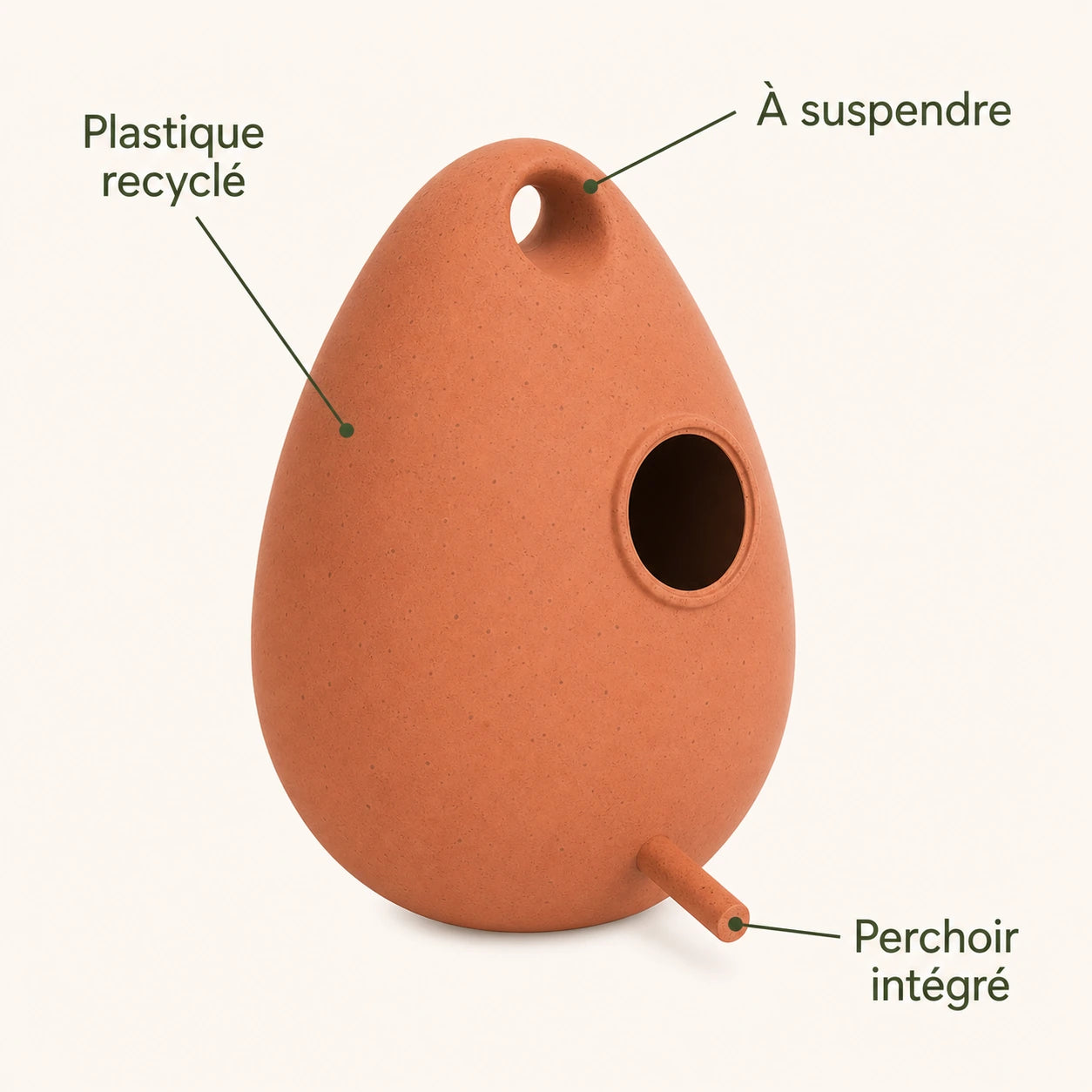 Birdhouse recycled grey 18 cm — photo 4