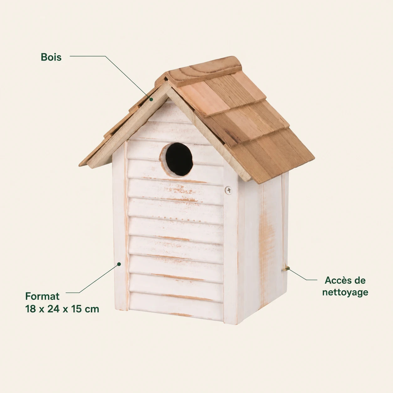 Birdhouse in wood 18 × 24 × 15 cm — photo 4