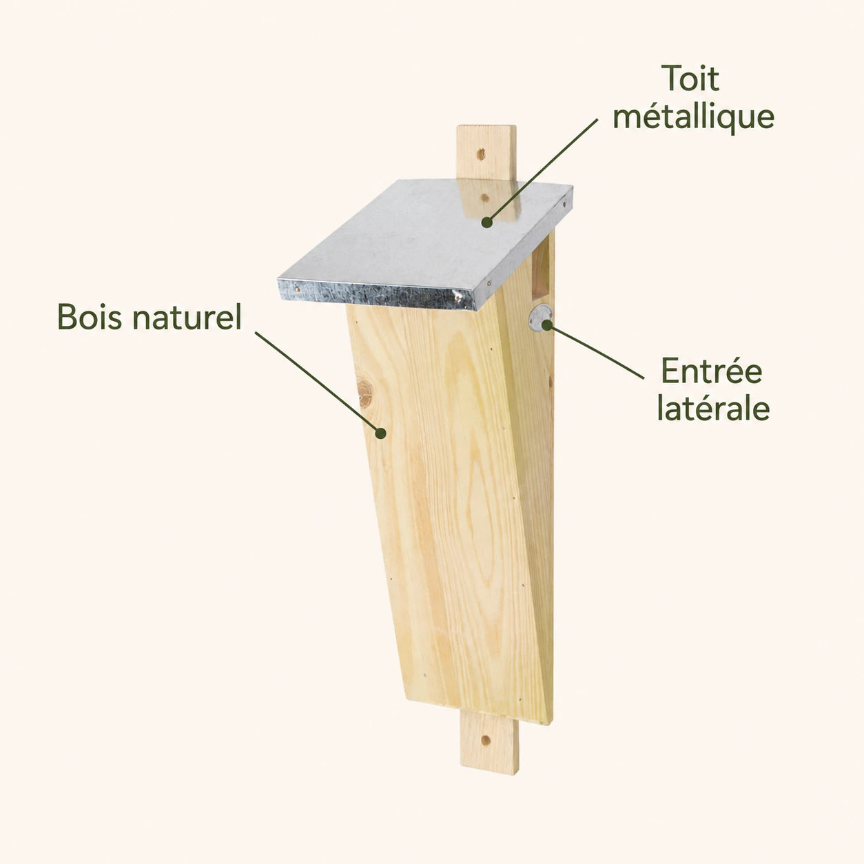 Birdhouse slender in wood with zinc roof — photo 4