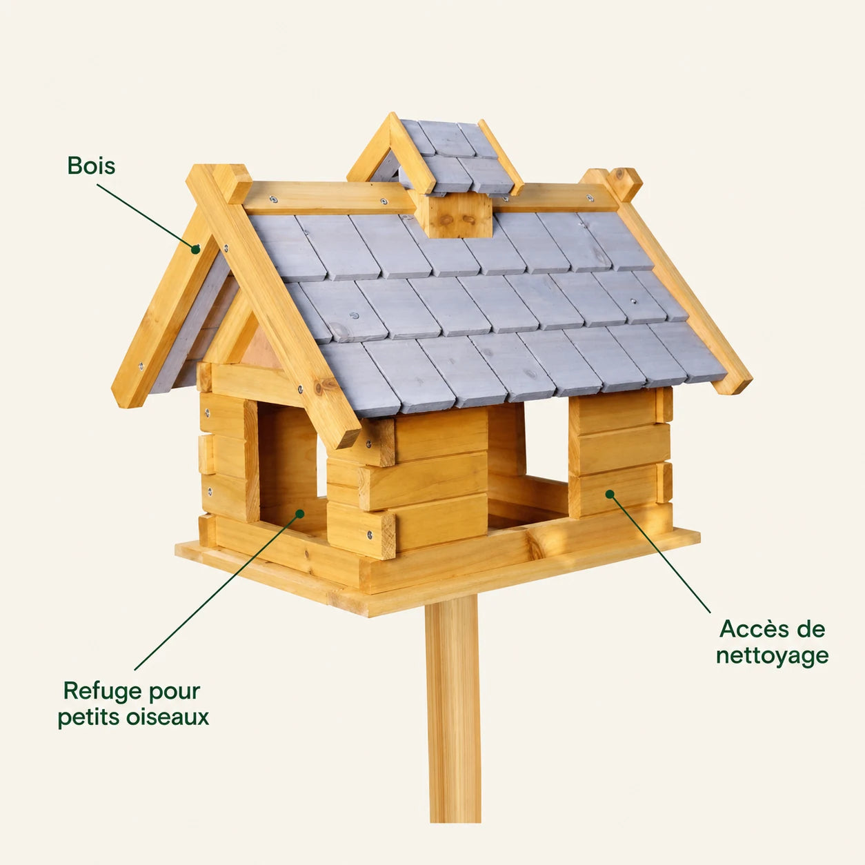 Birdhouse in wood grey for birds — photo 4