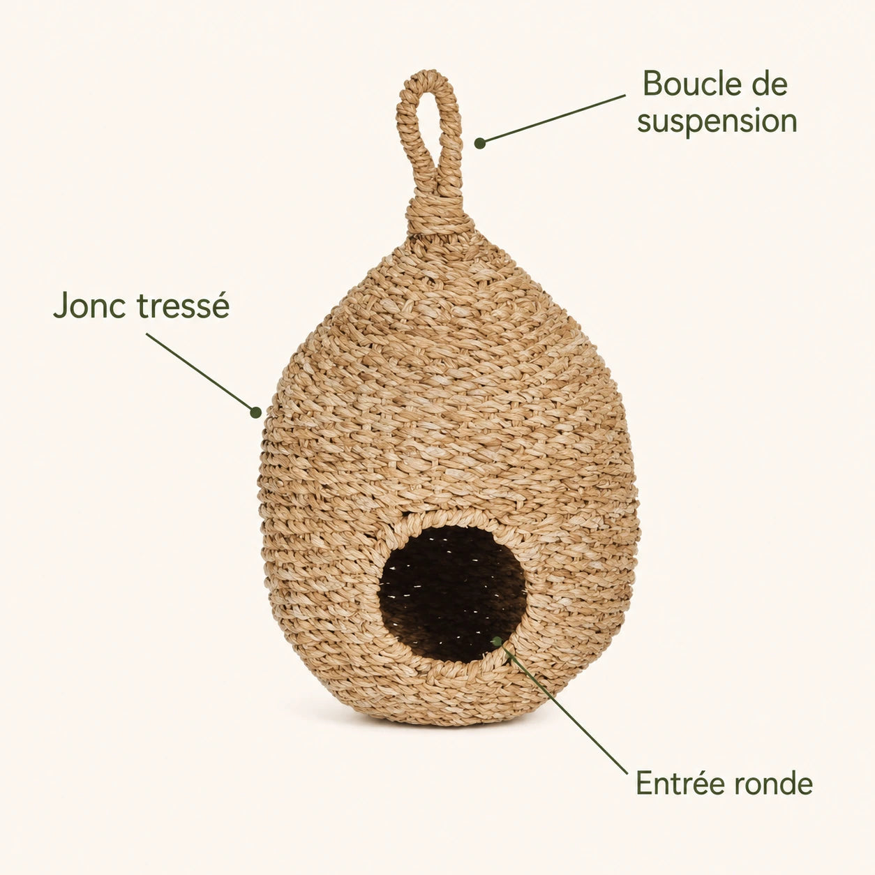Birdhouse in rush woven — photo 4