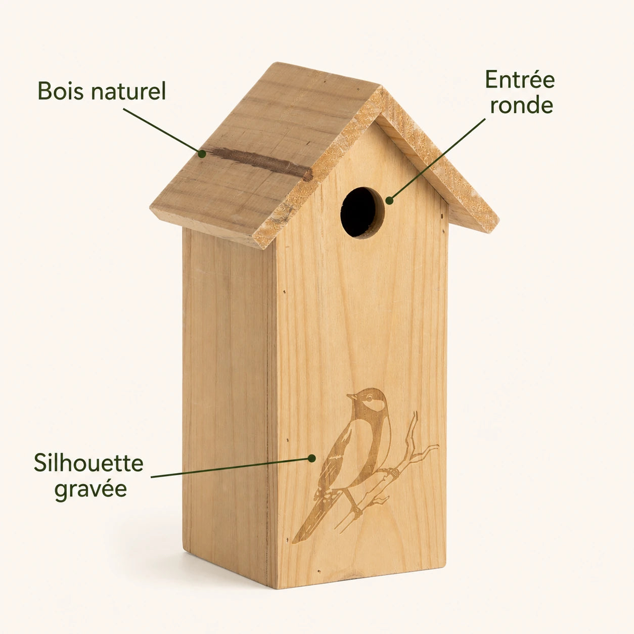 Birdhouse engraved with entrance 32 mm — photo 4
