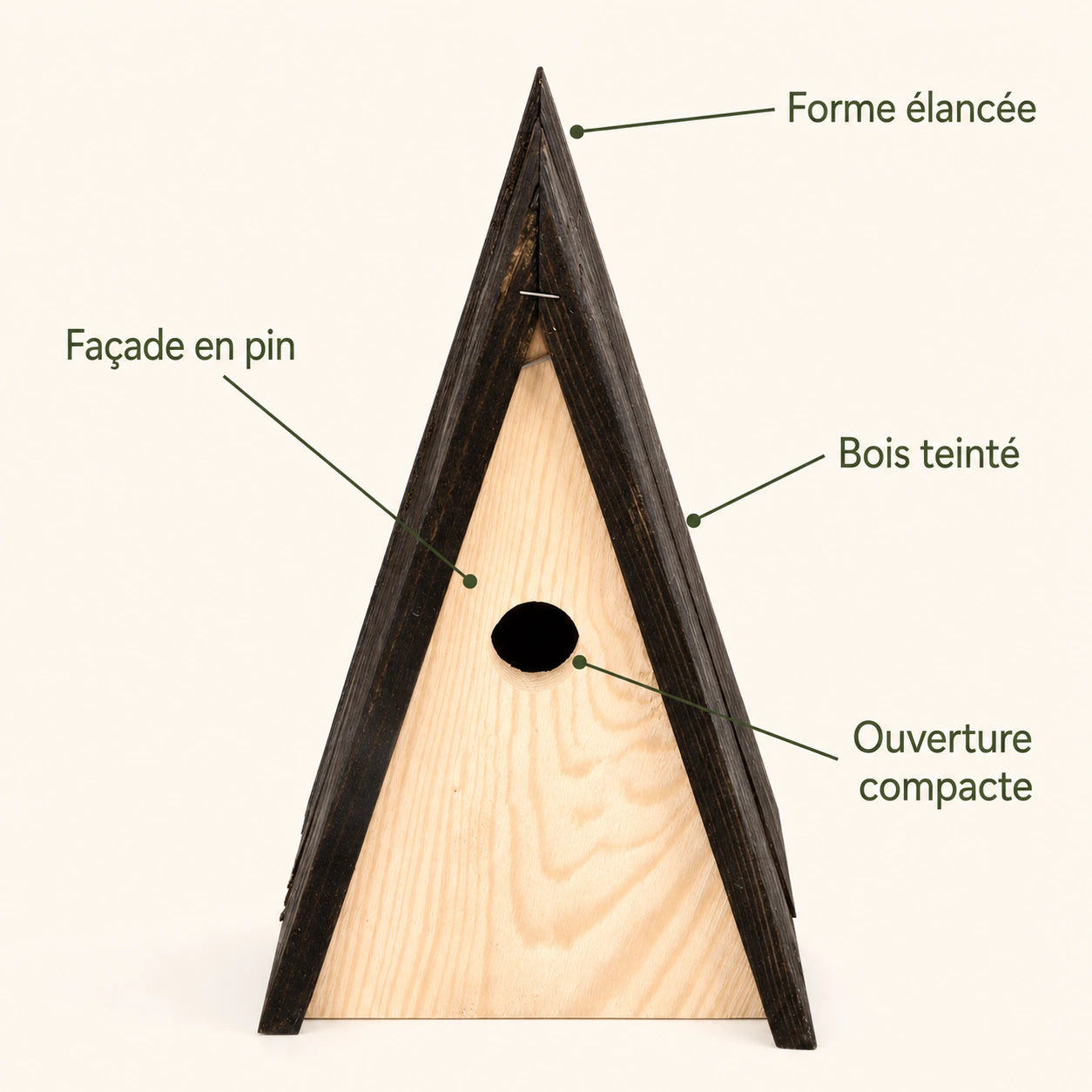 Birdhouse triangular in spruce — photo 4