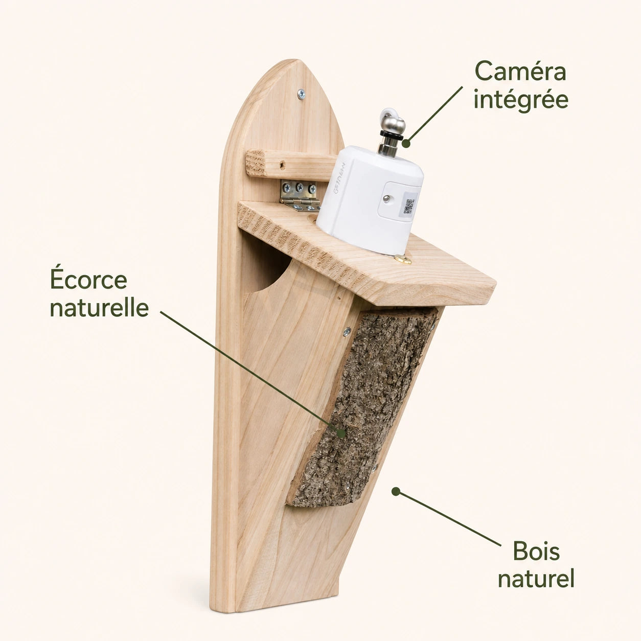 Birdhouse connected sloping with front in bark — photo 4