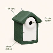 Birdhouse green in wood concrete 32 mm — photo 4
