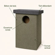Birdhouse large volume in wood concrete — photo 4