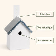 Birdhouse white with zinc roof double slope — photo 4