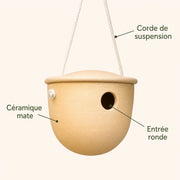 Birdhouse in ceramic with rope — photo 4