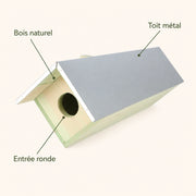 Large birdhouse elongated with roof in zinc — photo 4