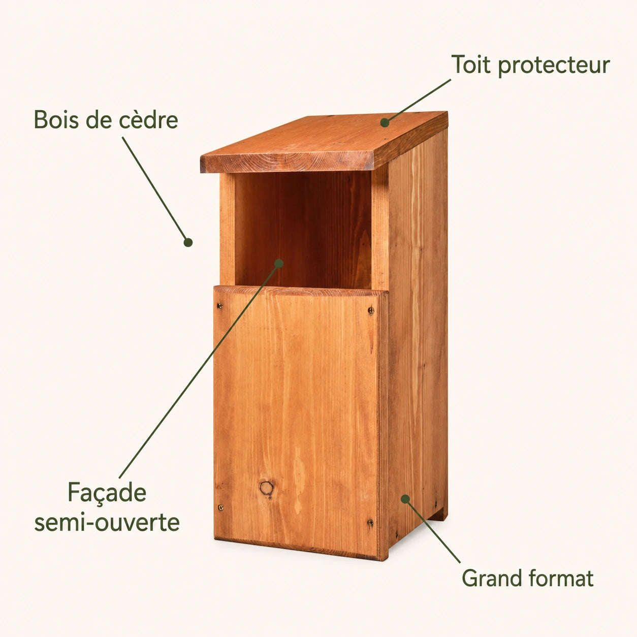 Large birdhouse in cedar with open front — photo 4