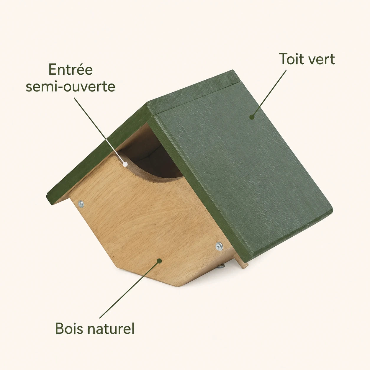 Birdhouse semi-open in wood FSC — photo 4