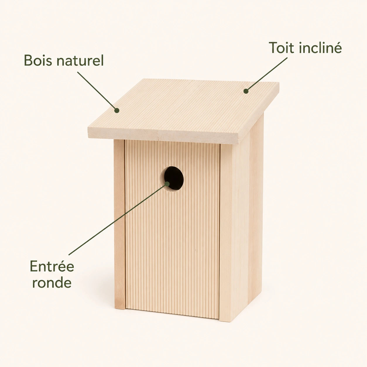 Birdhouse in wood light with front grooved — photo 4