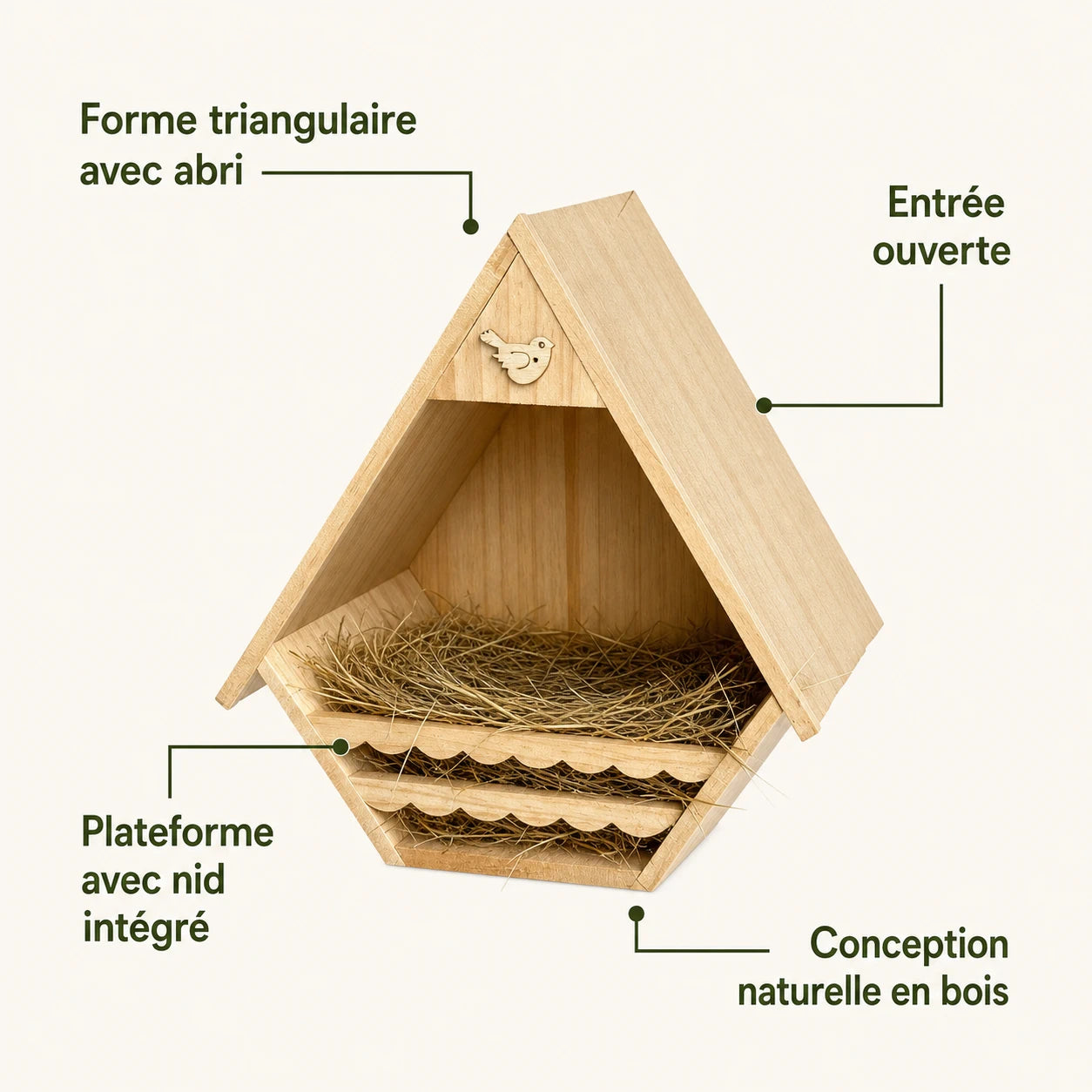 Birdhouse triangle wood — photo 3