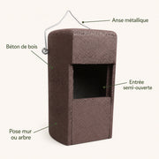 Birdhouse semi-open in wood concrete — photo 4