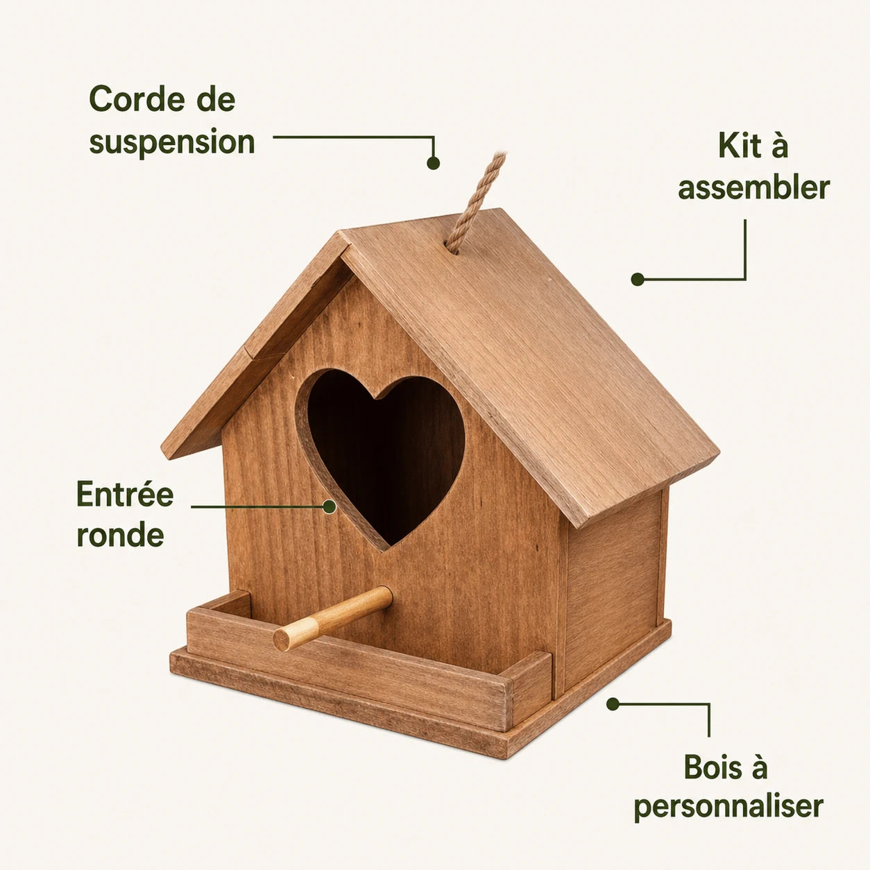Birdhouse heart wood — photo 3