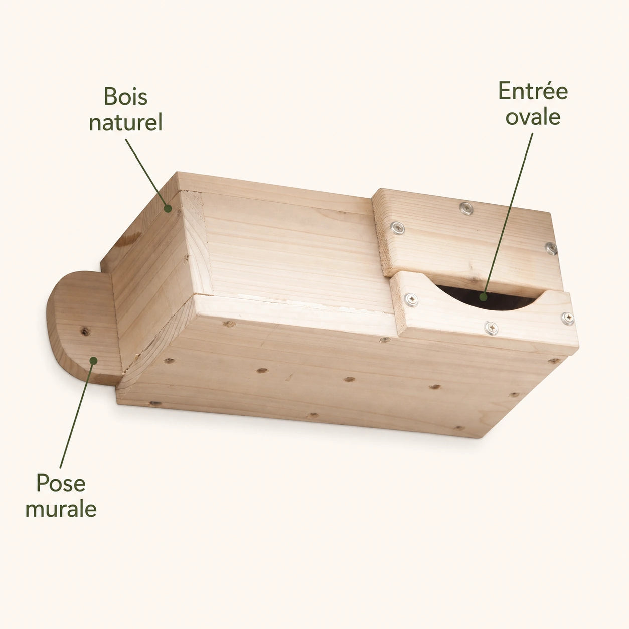 Birdhouse horizontal in wood with entrance in tunnel — photo 4