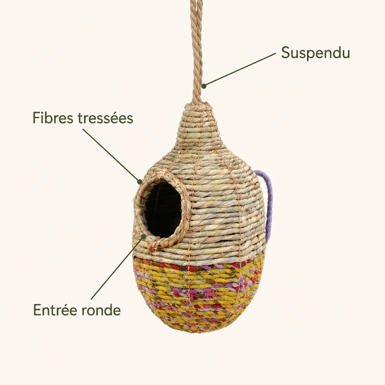 Birdhouse woven in grass seagrass — photo 4