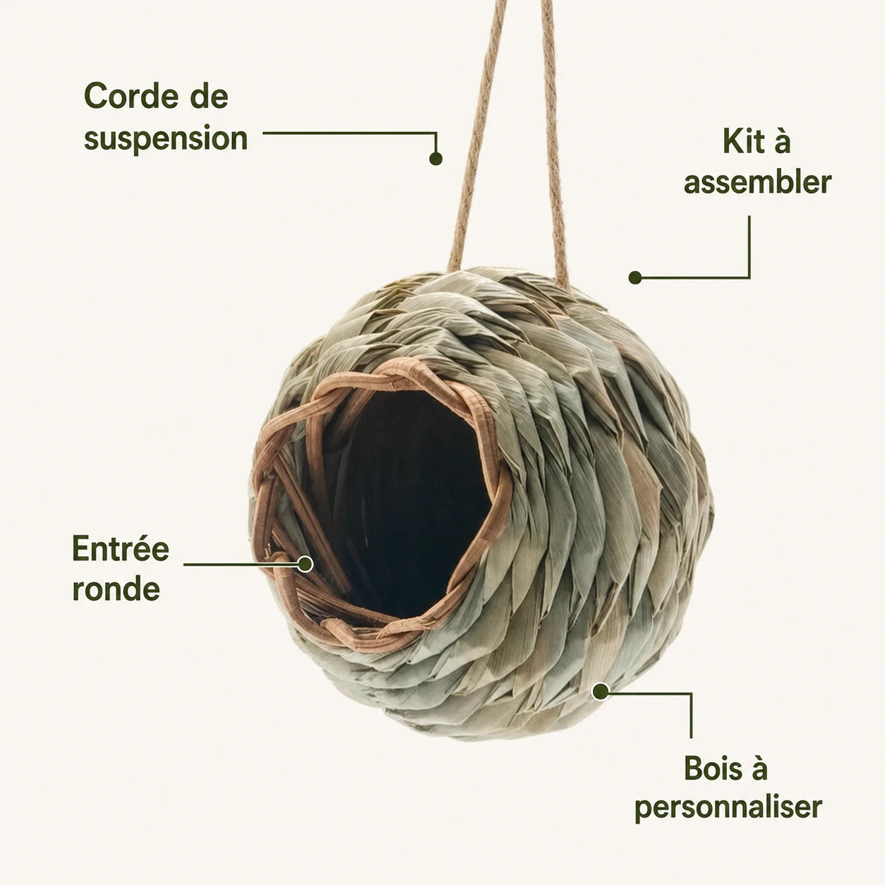 Birdhouse round woven — photo 3