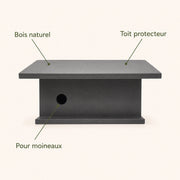 Birdhouse horizontal with roof black and entrance round — photo 4