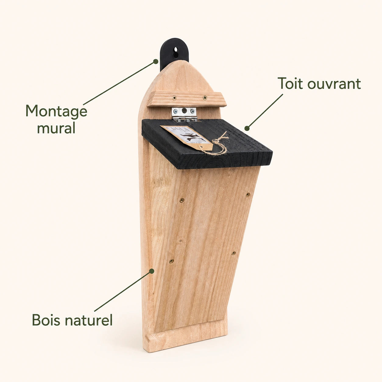 Birdhouse tapered in wood with entrances side — photo 4