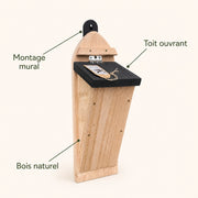 Birdhouse tapered in wood with entrances side — photo 4