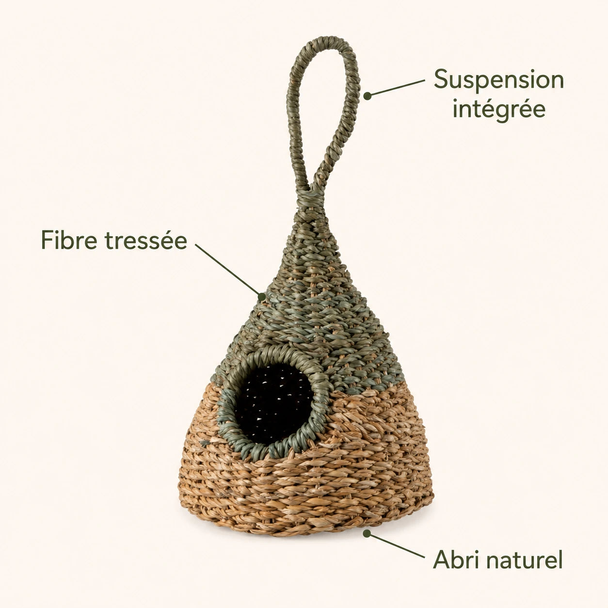 Birdhouse woven in rush marine — photo 4