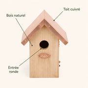 Birdhouse with roof copper entrance 30 mm — photo 4