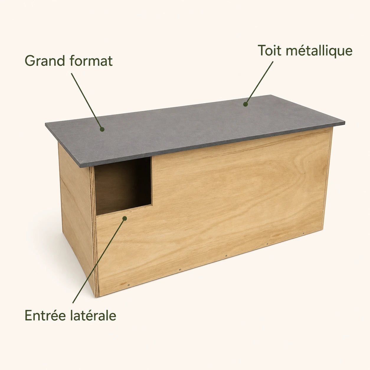 Birdhouse horizontal with partition and roof black — photo 4
