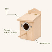 Birdhouse square in wood with rim metal size 12 × 12 × 19,5 cm — photo 4