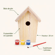 Birdhouse in wood blue / yellow — photo 4
