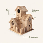 Set of 3 birdhouses in wood brown — photo 4