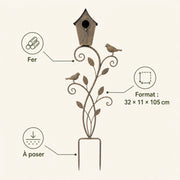 Birdhouse in metal brown size 32 × 11 × 105 cm — photo 4