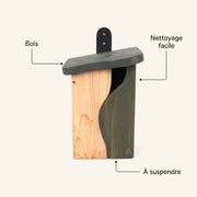 Birdhouse in wood with upright green — photo 4