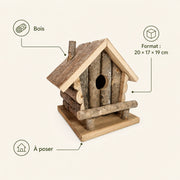 Birdhouse in wood brown size 20 × 17 × 19 cm — photo 4