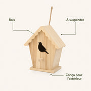 Birdhouse in wood light with roof scalloped — photo 4