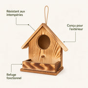 Birdhouse observation in wood with platform front — photo 4