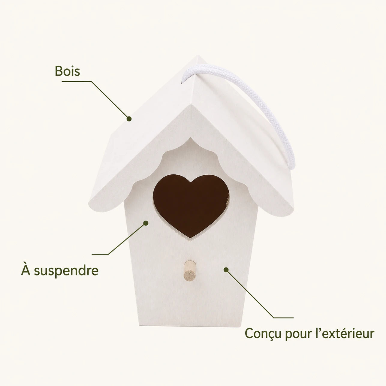 Birdhouse in wood white — photo 4