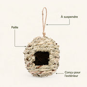 Birdhouse hanging round in fibres woven — photo 4