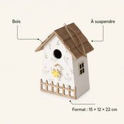 Birdhouse in wood white size 15 × 12 × 22 cm — photo 4