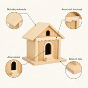 Birdhouse in wood with entrance arched and canopy — photo 4