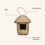 Birdhouse hanging in fibres woven with roof conical — photo 4