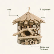 Birdhouse rustic in logs with roof sloping — photo 4
