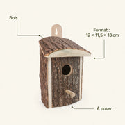 Birdhouse style rustic in wood brown size 12 × 11,5 × 18 cm — photo 4